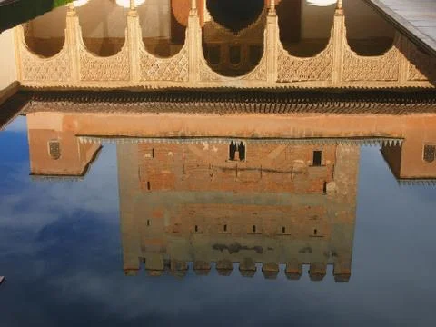 Water reflection of the Comares Tower Stock Photos