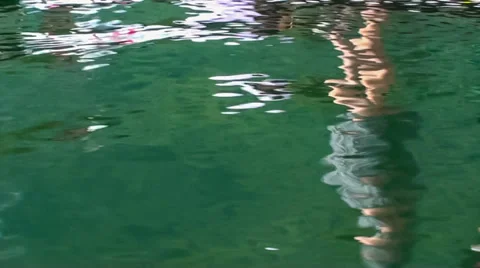 The water reflection of girls on the river. Stock Footage 27482917