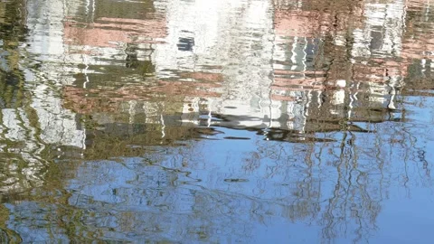 Water reflection, House abstract, autumn, Bremen, Germany Stock Footage 305151327