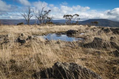 Water reflection in the mountains Stock Photos