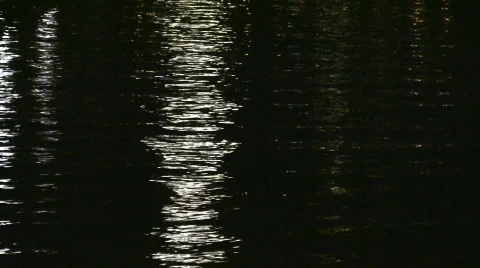 Water reflection night Stock Footage 534670
