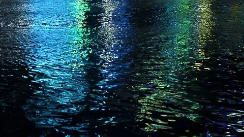 Water reflection at night Video stock 82974323