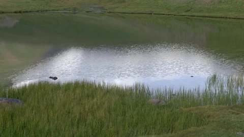 Water reflection of Peak Lenin glacier, 4K, DNxHR Stock Footage 150656903