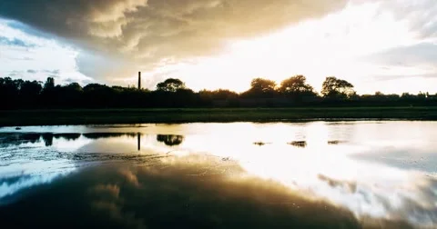 Water Reflection sunrise Video stock 68933882