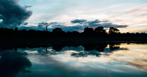 Water Reflection sunset Video stock 68933885