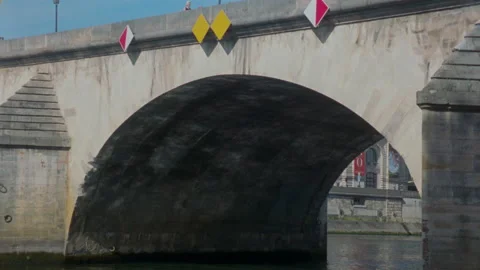 Water reflection under a bridge in Paris Stock Footage 228675320