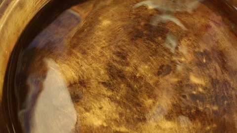 Water reflection in vintage copper Video stock 170393493