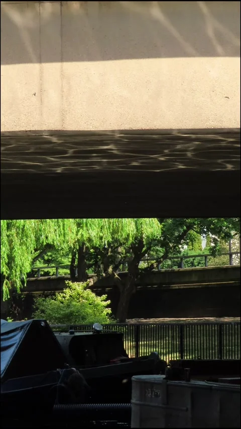 Water Reflections Beneath Bridge in Little Venice London 4K Vertical Video 스톡 동영상 335584493