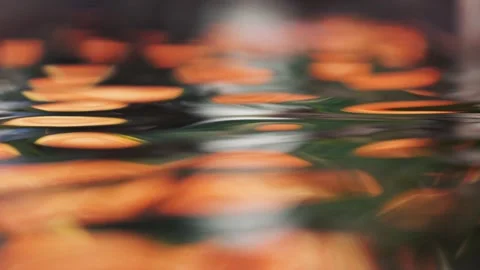 Water reflects lanterns in slow motion mode Stock Footage 313113673