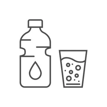 Water related vector thin line icon. Stock Illustration