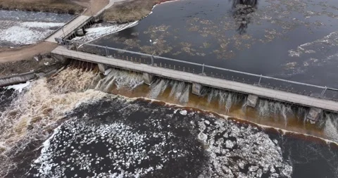 Water released from Spring dam Stock Footage 175205600