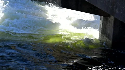 Water Released Through Dam at Burleigh Falls Ontario Stock Footage 346785123