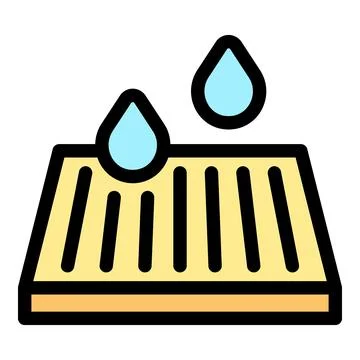 Water repellent surface demonstrating liquid resistance with droplets Stock Illustration