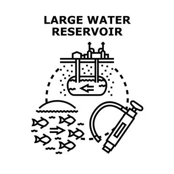 Water reservoir management system vector concept Stock Illustration