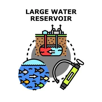 Water reservoir management system vector concept Stock Illustration