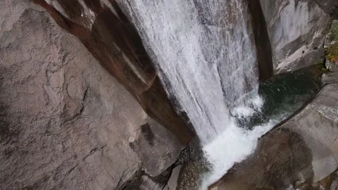 Water From Rio Cerves Flowing Through The Waterfall Stock Footage 313432988