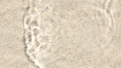 Water ripple and bubble interaction on sand. Detailed splash creates overlapping Stock Footage 311319995