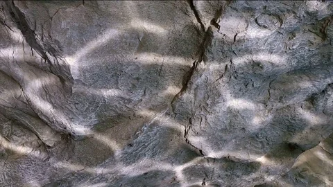 Water ripple caustic light reflections on stone wall Stock Footage 74304099