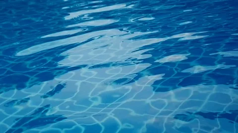 Water Ripple mark on surface of swimming pool Stock Footage 107955474
