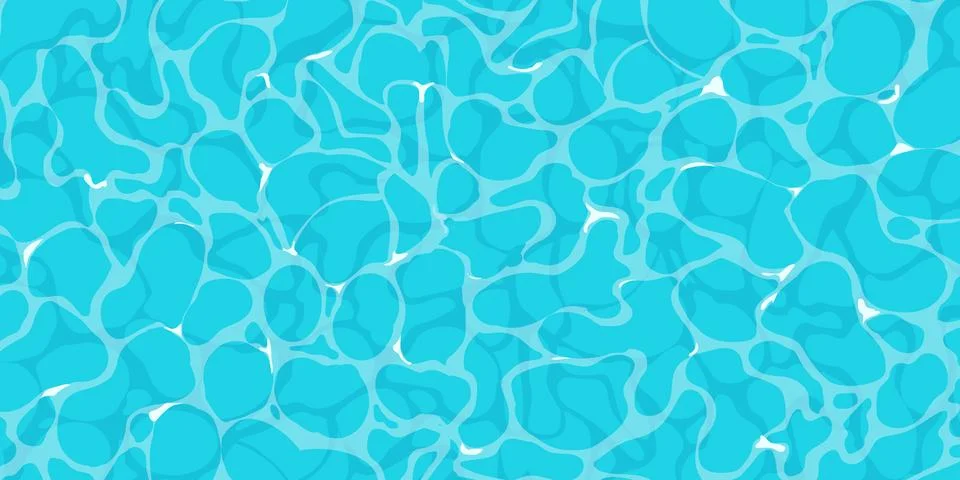 Water ripple surface with sunlight reflections in cartoon style, game texture Stock Illustration