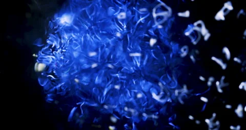Water ripple wave boil bubble texture in blue and red blood , 2 clips Stock Footage 259244633