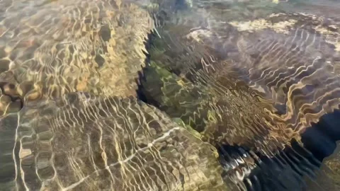 Water rippling over rocks in stream Stock Footage 139103224