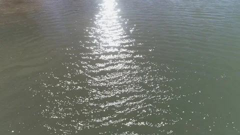 Water rippling with sunset reflection Stock Footage 92523729