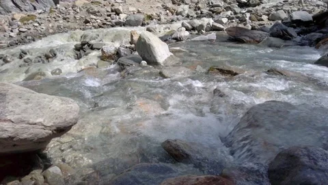 Water of river flowing over rocks Stock-Footage 140288518