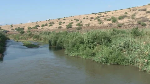 Water of the River Jordan Video stock 49402028