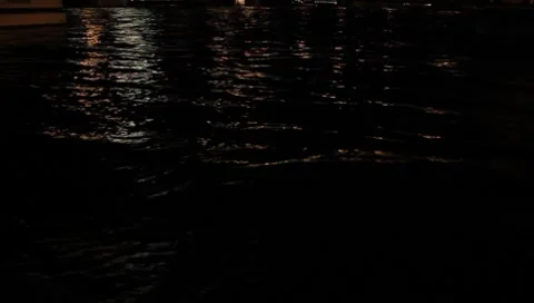 The water of the river at night Stock Footage 7754397