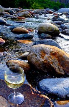 Water river stones flow power summer Holiday Stock Photos