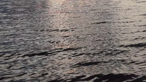 Water in the river at sunset, natural background Stock Footage 81204153