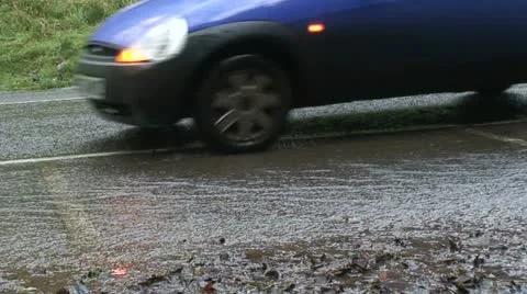 Water on a road (2) Stock Footage 12763784