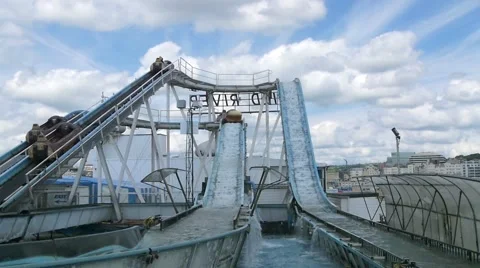 A water rollercoaster Stock Footage 64766957