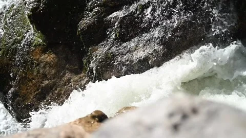 Water running between rocks (slow motion) Stock-Footage 219352717