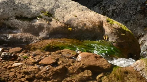 Water running down a cliff Stock Footage 8623306