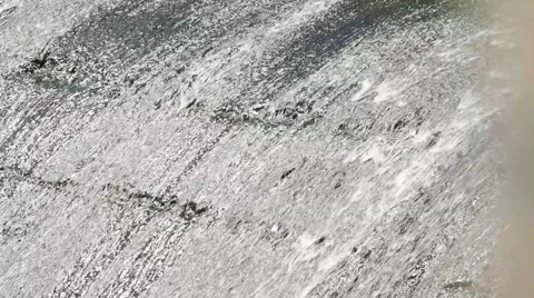 Water Running Down Dam Closeup Stock Footage 52757628