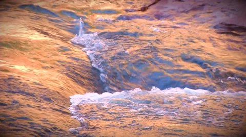 Water Running Down Slide Rock Stock Footage 60796985