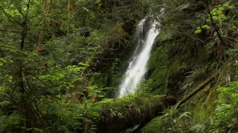 Water running down from a waterfalls Stock Footage 53265067