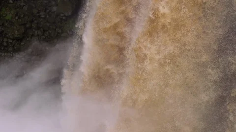 Water running over rocks at Wannon Falls waterfalls in Hamilton, Australia. Stock Footage 86607308