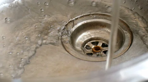 Water Running Sink Plug Hole Stock Footage 56869218