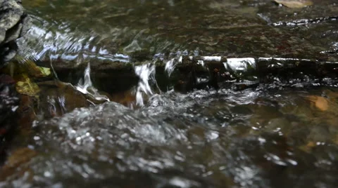 Water running of stream Ehrbach next to Mosel River. 스톡 동영상 54818347