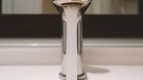 Water running from a tap Stock Footage 96919079