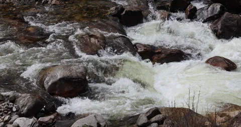 Water running Through mossy rocks Video stock 335511948