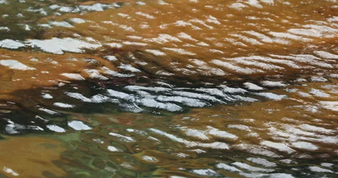 Water running Through mossy rocks Видео 335589965