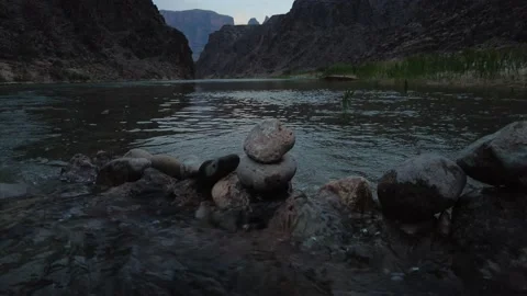 Water Running Through Rocks in The Grand Canyon with Audio. Stock Footage 157189863