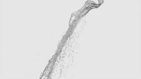 Water runs and drips for a while in front of the transparent alpha background Stockbeeldmateriaal 236337185