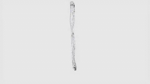Water runs in front of the transparent background Stock Footage 236335823