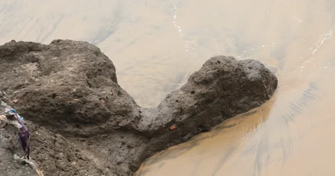 Water Runs on a Stone Stock Footage 278591528