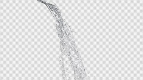 Water runs for a while in front of the transparent alpha background Stock Footage 236336122